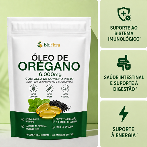 BioFlora® Cápsulas Gelatinosas de Óleo de Oregano