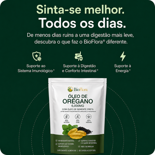 BioFlora® Cápsulas Gelatinosas de Óleo de Oregano
